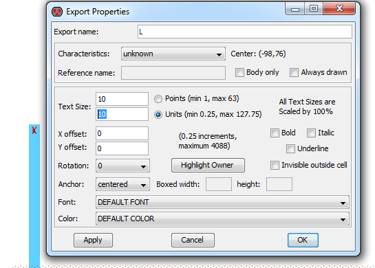 Changing L text size