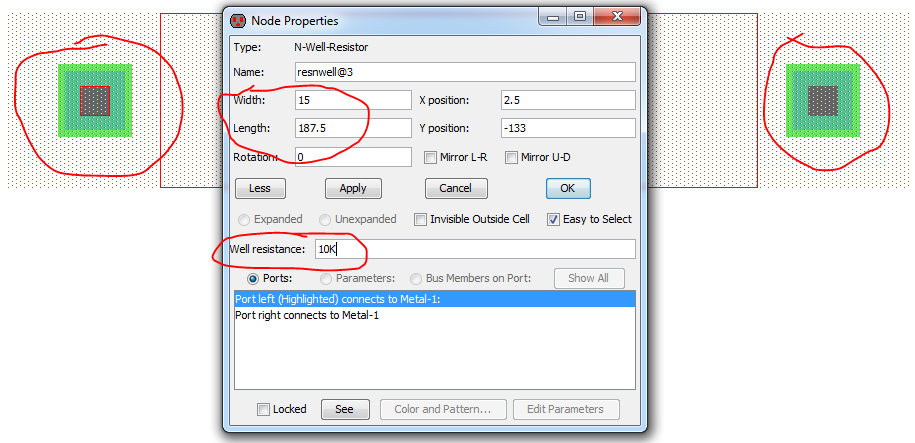 N-well resistor length and width selection