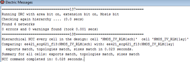 DRC and NCC of NMOS layout