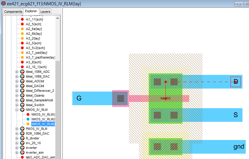NMOS complete layout