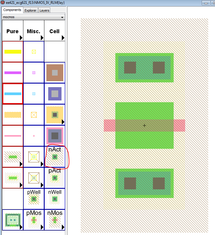 Placing nAct in layout