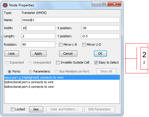 Setting nmos dimensions