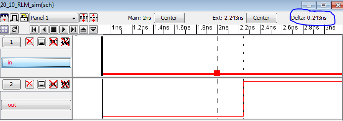 20/10 Inverter 100f IRSIM Simulation