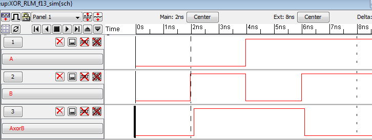 XOR IRSIM simulation