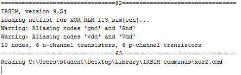 XOR IRSIM assertions match