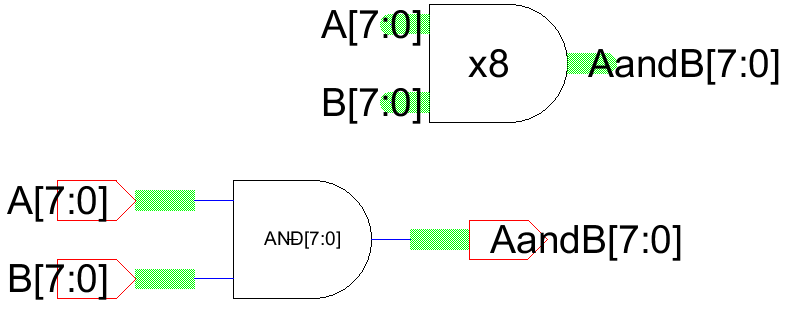 8-bit AND schematic and icon