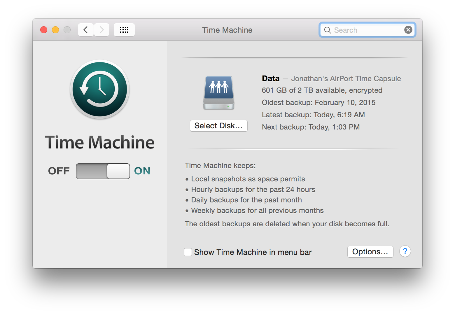 Time Machine Backup