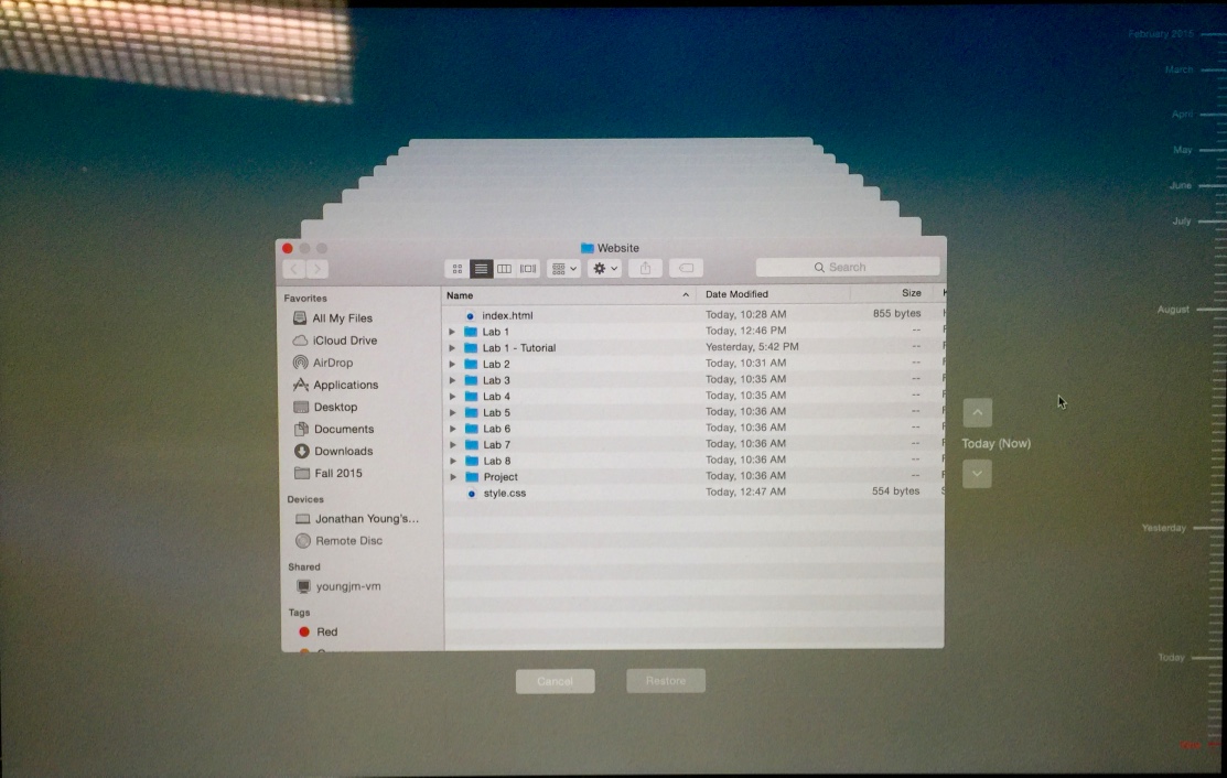 Time Machine File Restoration