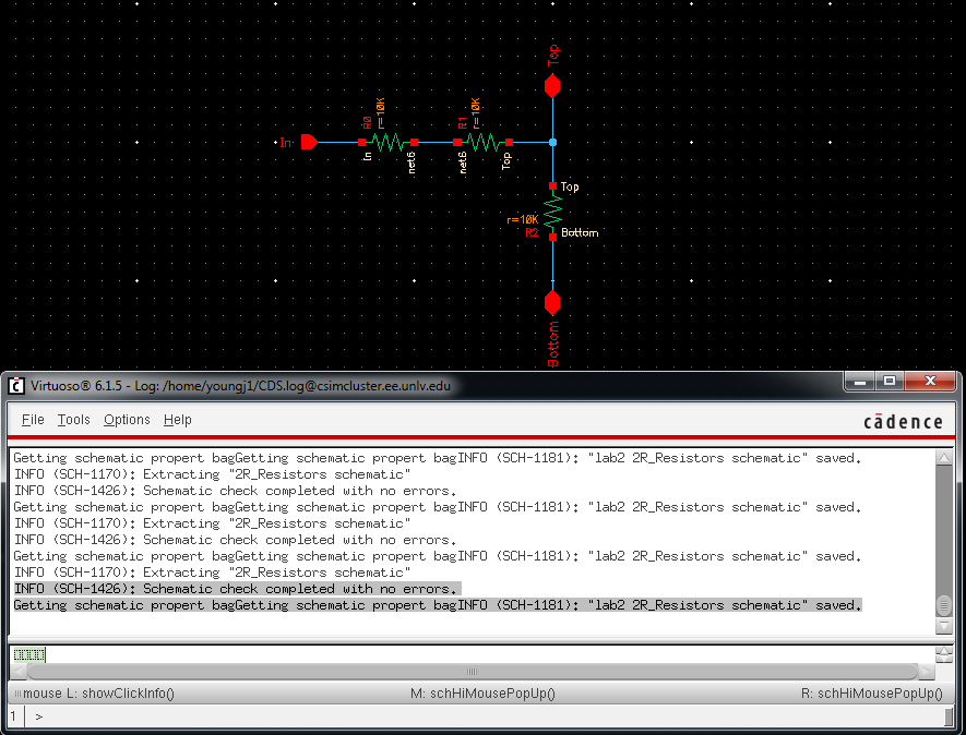 Schematic of 2R and R resistors