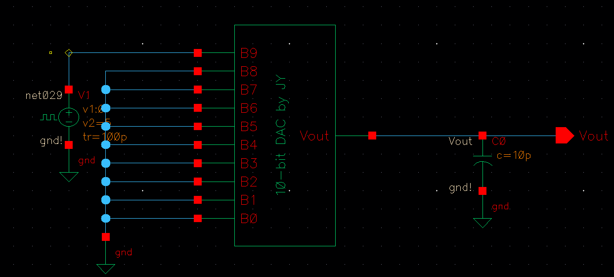 10-bit DAC with Capacitive Load