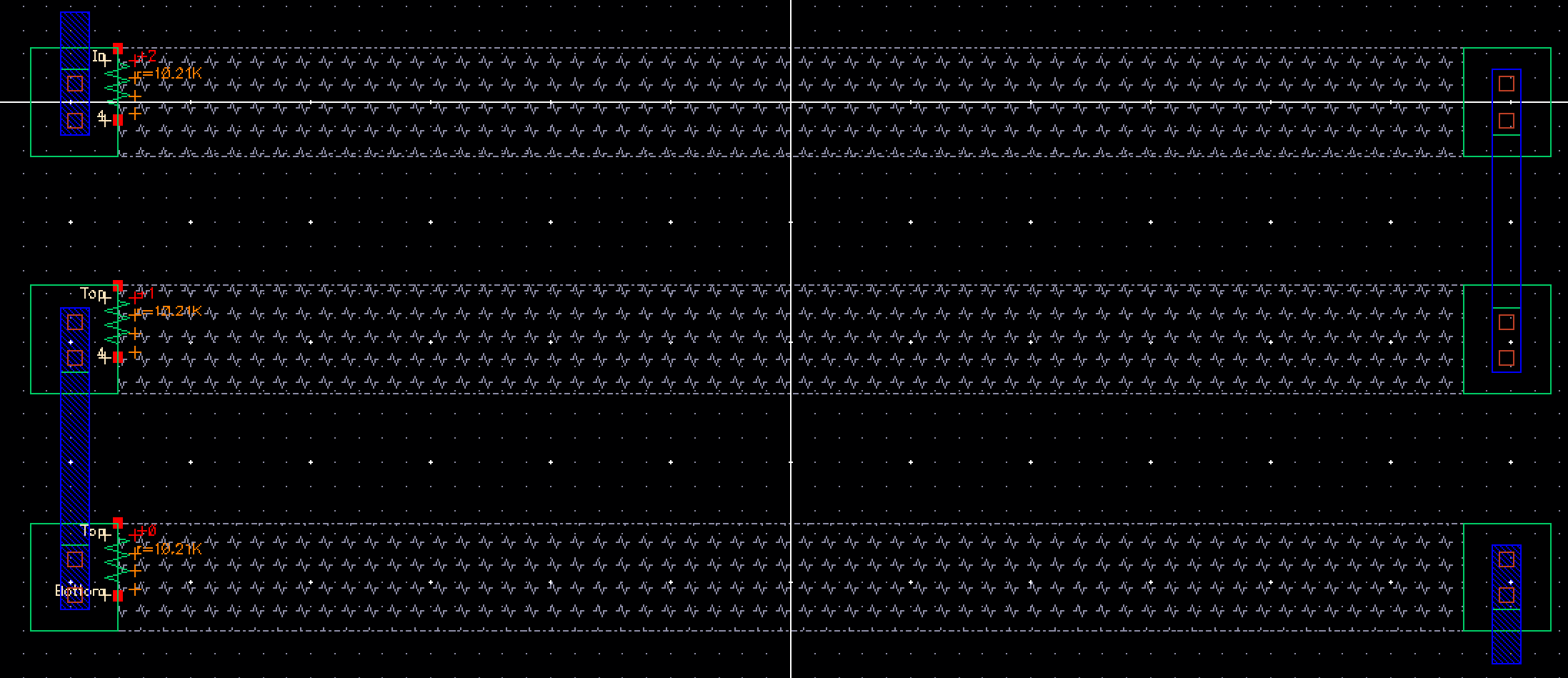 Shows extracted layout of R-2R Topology