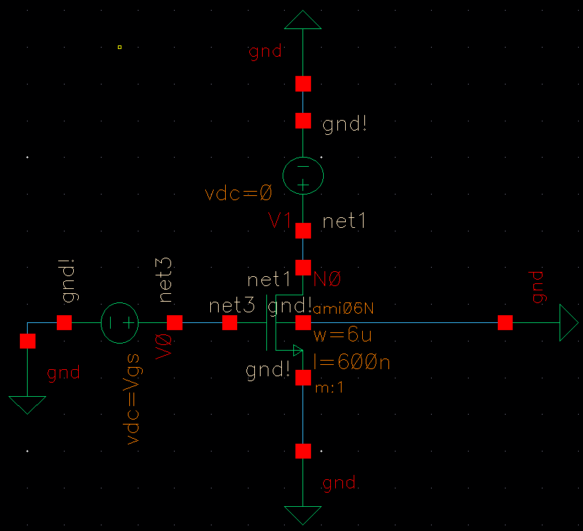 NMOS Simulation Schematic