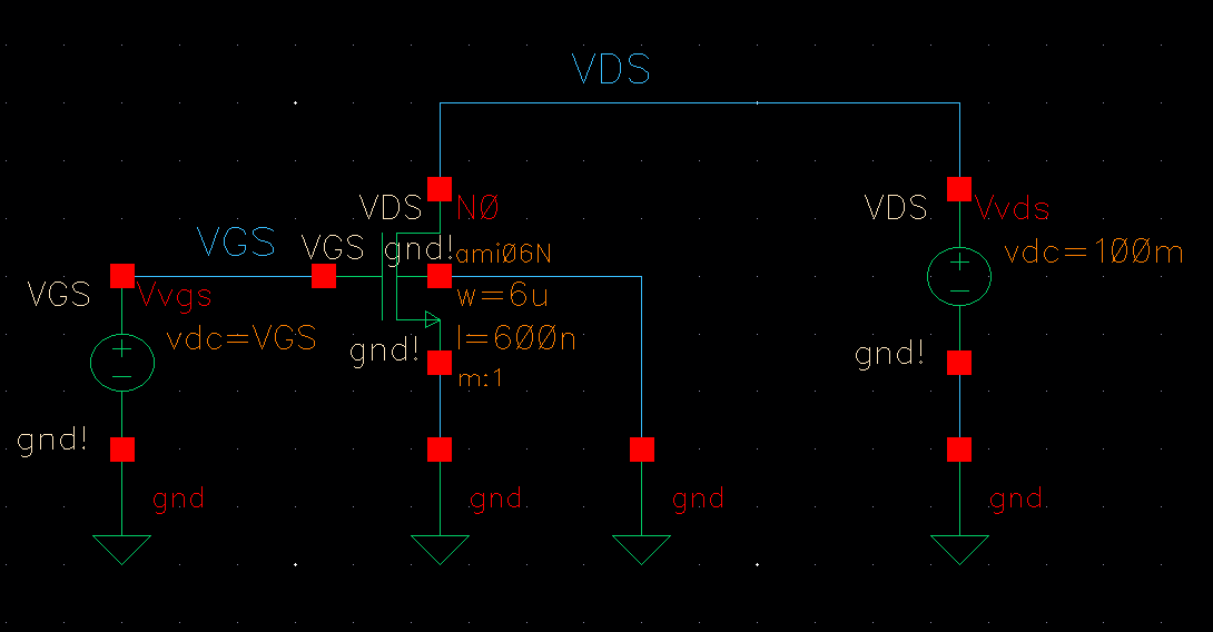 NMOS Simulation Schematic