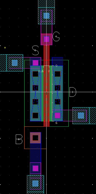 Close-up of NMOS Laypout