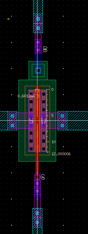 Close-up of PMOS Laypout