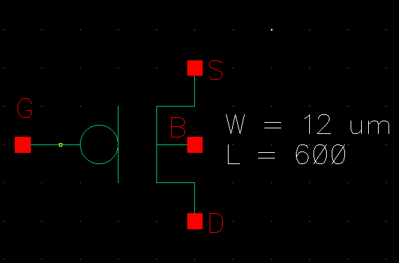 Symbol of a 4 Terminal PMOS