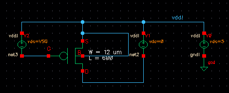 Schematic of PMOS used for Simulations