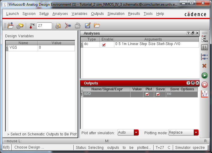 Simulation Setup Window