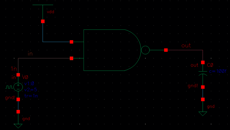 A traffic light is lit up at night

Description automatically generated