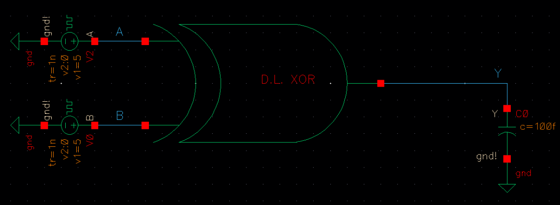 XOR Simulation Schematic