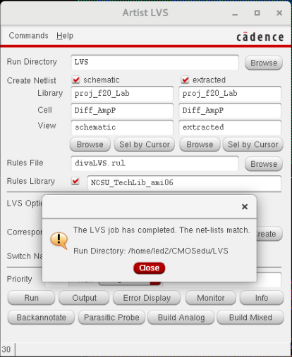 P-flavor Diff-Amp LVS